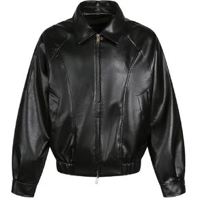 Vamtac Faux Leather Jacket Y2k Motorcycle Bomber Jackets Moto Biker Streetwear Fit Commute Daily Casual Coats Unisex Top in Kuwait