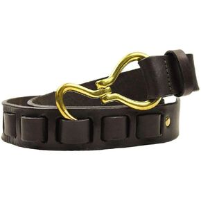Country Club Prep Hoof Pick Belt for Men | Genuine Leather | Anti-Scratch Brass Buckle | Available in 7 Sizes - Dark Brown in Kuwait