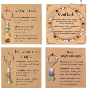 3PCS Keychain New Beginnings Good Luck Gifts for Women, Sister, Friends, Coworkers for Farewell, Going/Moving Away, Promotion, New Job in Kuwait