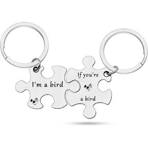 Heigebi If You're A Bird I'm A Bird Couple Keychain Gifts for Boyfriend Girlfriend Notebook Movie Jewelry Christmas Valentine's Day Wedding Anniversary Birthday Gifts for Husband Wife Matching Gifts in Saudi Arabia