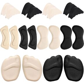 10 Pairs Shoe Insert for Shoes Too Big Shoe Filler Inserts Heel Grip Heel Pads for Loose Shoes, High Heels, Sneakers, Boots, Black and Beige in Kuwait