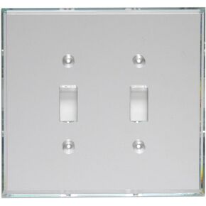 تبديل/تبديل مزدوج من GlassAlike® | غطاء لوحة حائط مرآة من الأكريليك السميك 3/16 بوصة مع حشية/إطار للتركيب المتساطح | كبير الحجم 5¼ بوصة × 5¼ بوصة | يبدو مثل المرآة الزجاجية بشكل أفضل فقط in Kuwait