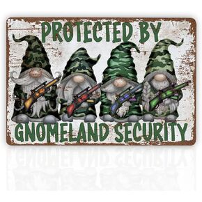 لافتات قصدير معدنية عتيقة مضحكة، أمان جنوملاند، صيادو جنوم، هدية لمحبي جنوم، هدايا عيد الميلاد، هدية الترحيب بالمنزل، علامة فنية جدارية من القصدير المعدني العتيق، علامة ديكور ساحة in Kuwait