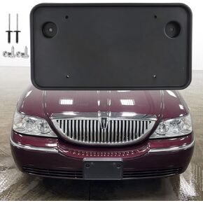Front License Plate Frame Compatible with 2003 2004 2005 2006 2007 2008 2009 2010 2011 Lincoln Town Car Front Bumper License Plate Holder Mounting Bracket Cover Replace # 3W1Z17A385AAB FO1068117 in Kuwait