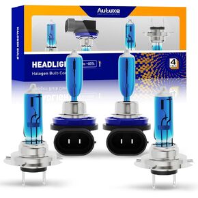 Compatible with Chevrolet Traverse 2013 2014 2015 2016 2017 2018 Halogen Headlight Bulb Combo - 185% Brighter 5000K White High/Low Beam, Plug and Play, 4-Pack in Kuwait