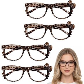 4-Pack Y2K Retro Fashion Eyewear for Anime Cosplay and Daily Styling,Cheetah Print Glasses,PC Material Accessories for Teen Girls and Young Women in Kuwait