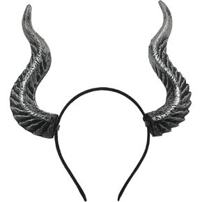 Furimuk Devil Horns Headband Witch Demon Headpiece Cosplay Horn Hair Hoops Gothic Halloween Dress Up in Kuwait