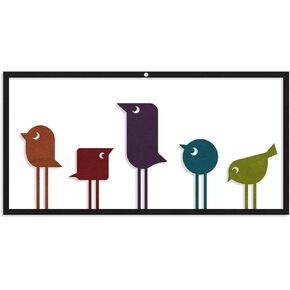 ARTINME الطيور جدار الفن المعدني لطيف الطيور الجدار النحت لغرفة المعيشة، غرفة نوم، داخلي / خارجي ديكورات الحمام الجنوبي الغربي 8x16 بوصة (ملون) in Kuwait