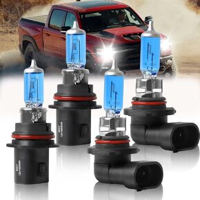 Fit For 2016 2017 2018 2019 2020 Chevy Spark High Performance Halogen Headlight Bulbs,9008/H13 High/Low Beam + 5202 Fog Light Combo,100W,IP68,Plug and Play,5000K Super Bright White Light,4 Pcs in Kuwait