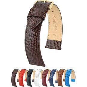 Hirsch Rainbow Lizard Embossed Leather Watch Strap - Calfskin Bonded Leather - 8mm, 10mm, 12mm, 13mm, 14mm, 15mm, 16mm, 17mm, 18mm, 19mm, 20mm, 22mm - Length - Attachment Width / Buckle Width - Quick Release Watch Band in Kuwait