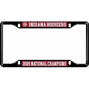 Indiana 2025 National Championship Tag Frame, National Championship Logo on a Black License Plate Frame in Kuwait