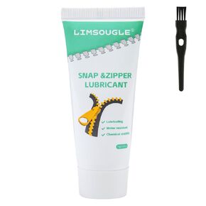 Snap & Zipper Lubricant, Lube for Plastic and Metal Zippers, Non-staining for Dive Suits, Clothes, Biminis, Wetsuits, Boat Cover & More. Clear, 1.05 oz, 2-Pack with Brush. in Kuwait
