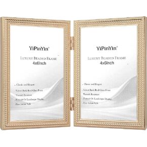 إطار صورة أنيق مطلي بالفضة مقاس 10.16 × 15.24 سم، إطار معدني بنمط مضفر دقيق مع دعم من الزجاج الحقيقي والمخمل، إطار فضي أنيق عالي النهاية مقاس 6 × 10.16 سم لعرض الطاولة أو التثبيت على الحائط in Kuwait