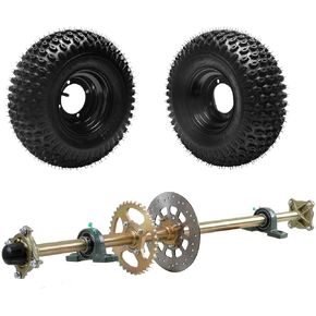 44" Go Kart Axle Kit with 16x8-7 ATV Tires - Complete Rear Axle & Wheel Assembly for UTV, Dune Buggy, Quad Bike & Lawn Mower | Includes 1120mm Heavy Duty Axle & 4PR Tubeless All Terrain Tires in Kuwait