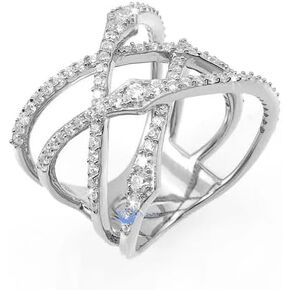 ENDLESSNESS & ETERNITY Criss-Cross X Ring CZ Cubic Zirconia Twist 14K Gold Plated Wedding Band Ring Chunky Statment Band Ring in Kuwait