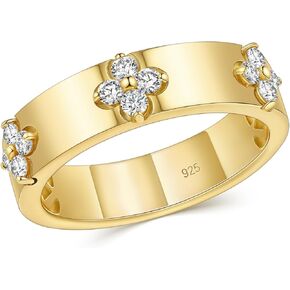 Moissanite Four Leaf Clover Wedding Bands for Women Stackable Wedding Rings for Her 925 Sterling Silver Engagement Promise Eternity Anniversary Size 5-10 in Kuwait