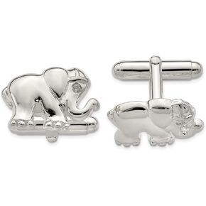 925 Sterling Silver Cubic Zirconia Elephant Cuff Links in Kuwait