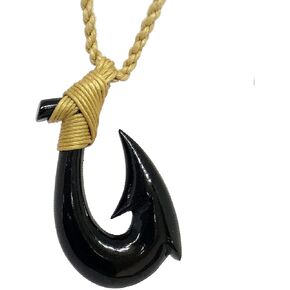 Hawaiian Jewelry Black Hawaiian Bone Fish Hook Hawaii Pendant in Kuwait