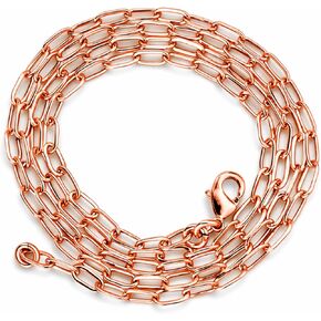 Handmade Copper Paperclip Chain Necklace for Women & Men, Minimalist Unisex Fashion Jewelry, Secure Lobster Clasp in Kuwait