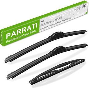 PARRATI® 3 قطع ممسحة الزجاج الأمامي لسيارة شيفروليه تراكس 2024-2025 بديلة تمامًا - 26+14+11 - طلاء الجرافين لجميع المواسم هادئ وخالي من الخطوط in Kuwait