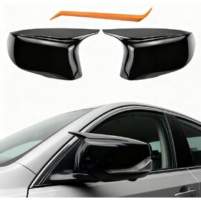 Gloss Black Side Mirror Caps for Accessories, Carbon Fiber Side Mirror Caps Compatible with in-finiti Q50 Q60 Accessories Replace for 963744GAOH 963734GAOH in Kuwait