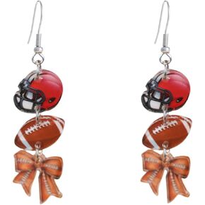 Sport Ball Dangle Drop Earrings for Women,Vintage Acrylic Bow Dangle Earrings Cute Tennis Football Baseball Basketball Volleyball Soccer Drop Earring Shirts Outfits Accessories Team Sports Fan Earring Jewelry Football Team Gifts in Kuwait