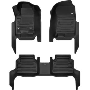 TuxMat - for Chevrolet Colorado Crew Cab 2023-2026 Models - Custom Car Mats - Maximum Coverage, All Weather, Laser Measured - This Full Set Includes 1st and 2nd Rows in Kuwait