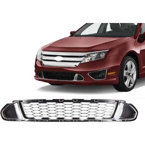 JX RACING Front Bumper Lower Grille with Chrome Molding Trim Grill Assembly Compatible with Ford Fusion Sport 2010 2011 2012 AE5Z8200DB FO1036126 in Kuwait
