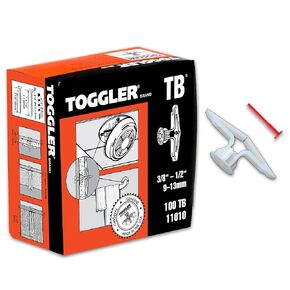 TOGGLER SnapSkru SP Self-Drilling Drywall Anchor with Screws, Glass-Filled Nylon, Made in US, For #6 to #10 Fastener Sizes (Pack of 100) in Saudi Arabia