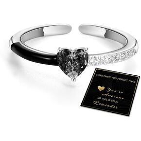 هدايا الرعاية الذاتية للنساء خواتم الخطبة للنساء خواتم الوعد لأفضل 10 هدايا عيد ميلاد لها خاتم القلب الأسود هدية خطوبة ملهمة خاتم الأمل in Kuwait