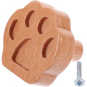 VANZACK Cartoon Animal Paw Drawer Knob Solid Beech Wood Cabinet Pull Handle for Nursery Room Dresser Cupboard Door Hardware Decorative Animal Furniture Accent in Kuwait