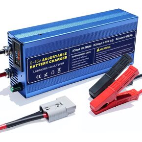 12V High Power Lifepo4 Charger Smart Battery Charger with 0-15V Adjustable Current and Voltage,Portable Power Adapter for 14.6V LiFePO4 Lithium Iron Rechargeable Battery(BU60) in Kuwait