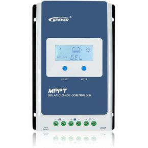 جهاز التحكم بالشحن الشمسي EPEVER MPPT 40A 12V 24V Auto Max PV 100V منظم الألواح الشمسية الأرضية السلبية المشتركة شاشة LCD Tracer4210AN G3 لبطارية ليثيوم LiFePO4 المغمورة بالجل (40A MPPT) in Kuwait