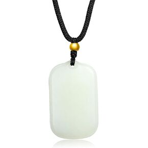24K Solid Gold Pendant Necklace for Women, Real Pure Gold Bead Jewelry Accessory Exquisite White Nephrite Jade Jewelry Pendant Necklace for Men Girlfriend Boyfriend Lover Gifts in Kuwait