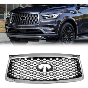 Front Honeycomb Bumper Grille Grill Compatible with 2018 2019 2020 2021,Replacement for INFINITI QX80 in Kuwait
