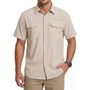 WULFUL Men's Sun Protection Fishing Shirts UPF 50+ Lightweight Quick Dry Cooling Short Sleeve Shirts for Work Hiking Safari in Saudi Arabia