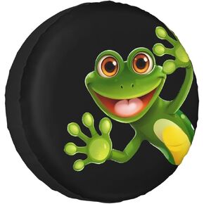 Funny Frog Spare Tire Cover Wheel Protectors Waterproof Dust-Proof Wheel Covers Universal for Wrangler Rv SUV Truck Camper Travel Trailers 14" 15" 16" 17" in Kuwait