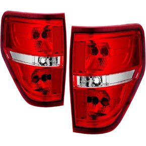 AmeriLite Red/Clear Brake Rear Direct OE Replacement Tail Lights For 2009-2014 Ford F150 F-150 - Passenger and Driver Side in Kuwait