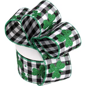شريط عيد القديس باتريك ، 2.5 في × 10 ياردة الشريط السلكي لـ St Patrick's Festival Party Decor in Kuwait