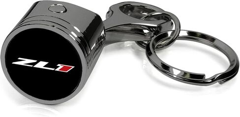 iPick Image for Chevrolet Camaro ZL1 Black-Chrome Finish Engine Piston and Rod Metal Key Chain Keychain, Official Licensed in Saudi Arabia