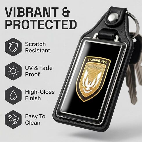 Brotherhood 1989 Compatible with Pontiac Trans Am Gold Emblem Design Keychain Key Holder Key Ring For Men Heavy Duty Car Keyring For Men and Women in Kuwait