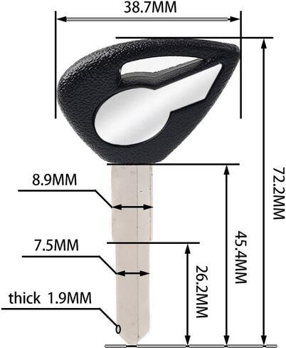 GZYF شفرة فارغة مفتاح دراجة نارية مفتاح غير مقطوع استبدال لياماها VStar Drag Star XV1900 XVS 1300 950 400 (يسار، أسود) in Saudi Arabia