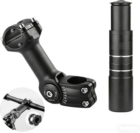 Bike Stem Riser,Adjustable MTB Stem,28.6mm Bike Fork Aluminum Adjustable 150mm,Bike Stem 31.8mm,Adjustable 120 Degree 120mm,Suitable for Mountain Bike, Road Bike, MTB, BMX in Kuwait