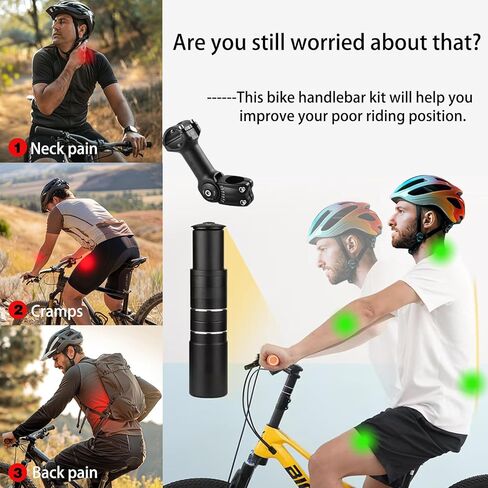 Bike Stem Riser,Adjustable MTB Stem,28.6mm Bike Fork Aluminum Adjustable 150mm,Bike Stem 31.8mm,Adjustable 120 Degree 120mm,Suitable for Mountain Bike, Road Bike, MTB, BMX in Kuwait