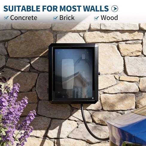 صندوق خارجي عالمي لشاحن EV، صندوق قفل متعدد مدخل الكابلات، متوافق مع طراز Tesla Y/3/S/X، غلاف مقاوم للطقس ومضاد للسرقة - يناسب معظم شواحن EV in Kuwait