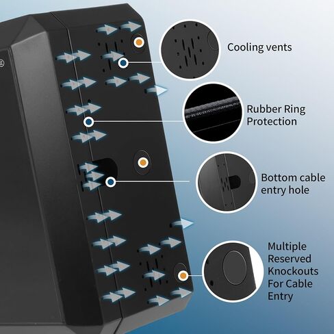 صندوق خارجي عالمي لشاحن EV، صندوق قفل متعدد مدخل الكابلات، متوافق مع طراز Tesla Y/3/S/X، غلاف مقاوم للطقس ومضاد للسرقة - يناسب معظم شواحن EV in Kuwait
