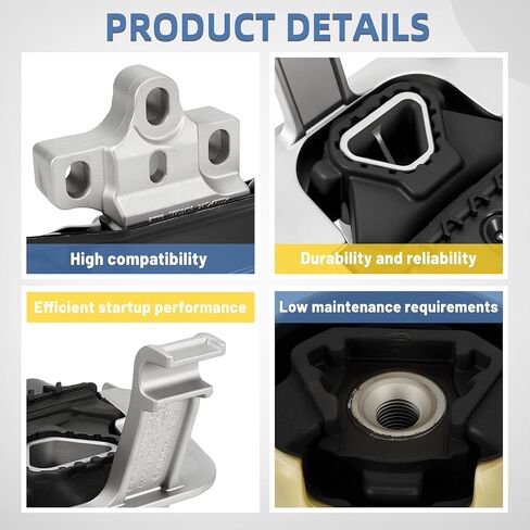 4Pcs Engine Transmission Mount Kit Fit for Volkswagen 2018-2023 Atlas, 2020-2023 Atlas Cross Sport, 2019 2022 Teramont V6 3.6L - Replace 3QF199262G 5Q0198037A 5QA199555F 10345 9918 9919 10349 in Kuwait