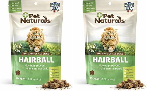 Pet Naturals Hairball for Cats with Omega 3, Chicken Flavor, 160 Chews - Can Help Eliminate Hairballs and Manage Excess Shedding - No Corn or Wheat in Saudi Arabia