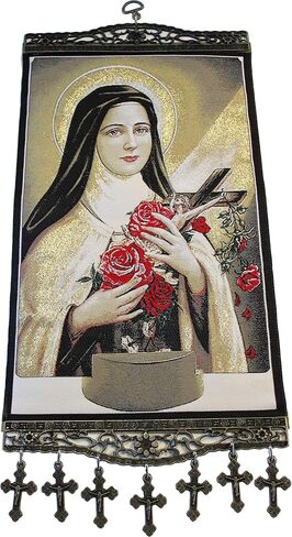 Holy Land Market -Large hanging Mother Mary Tapestry - Virgin Mary Wall Hanging, Synthetic Cloth, 17.5 x 8 in, Religious Decor in Saudi Arabia