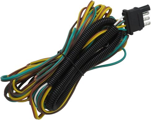 مجموعة تمديد أسلاك المقطورة الجديدة المتفوقة 25 قدمًا و4 دبابيس، قابس مسطح بأربعة اتجاهات، مع سلك أرضي أبيض مقاس 18 in Kuwait